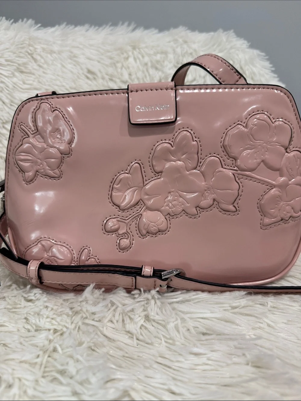 Calvin Klein Audrey Floral Emboss Crossbody - Picture 5 of 9